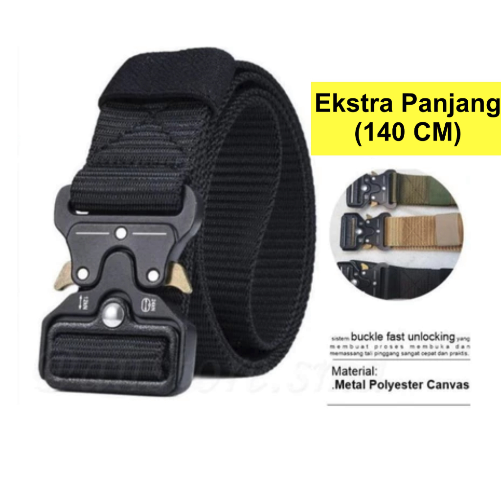 Extra Long 140 CM TACTICAL FAST UNLOCK CANVAS BELT BUCKLE