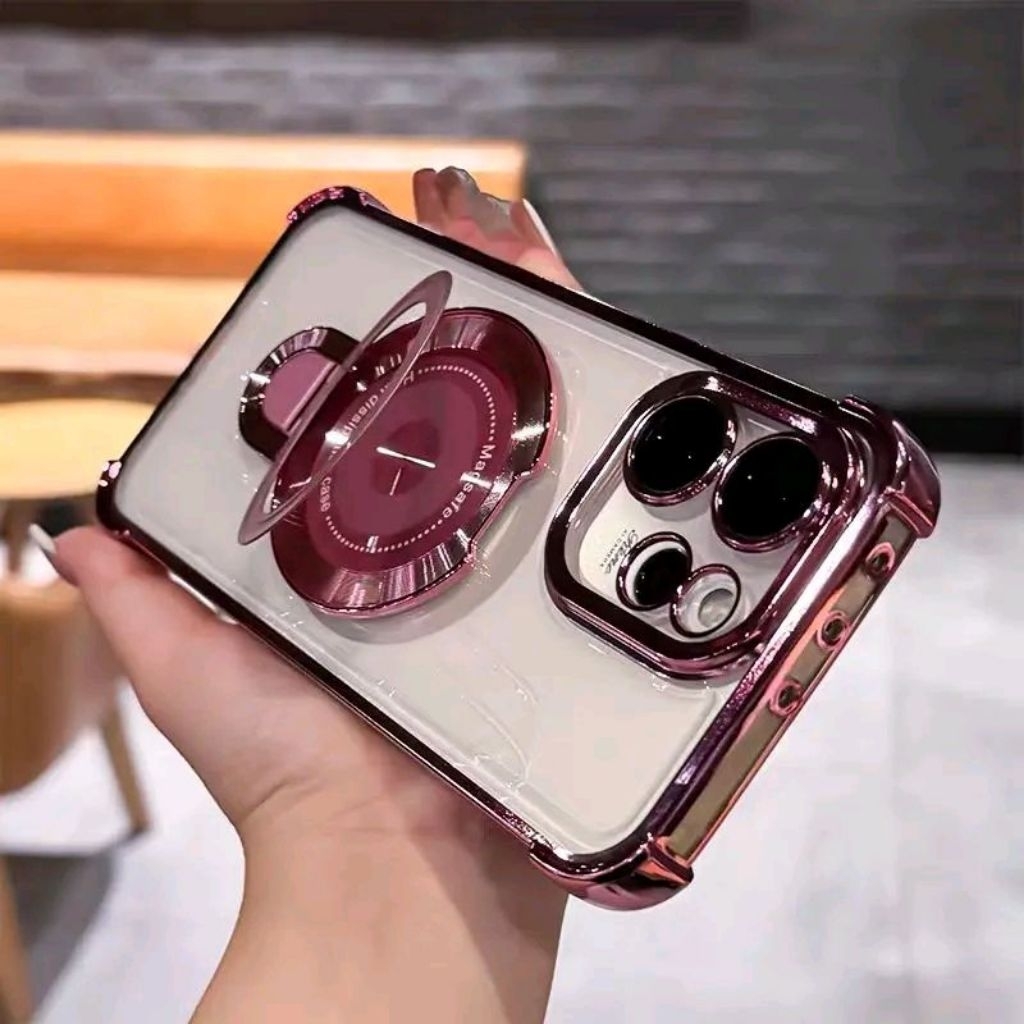 Magsafe เคสใสสําหรับ Reno 15f ซิลิโคน STANDING IRING holder