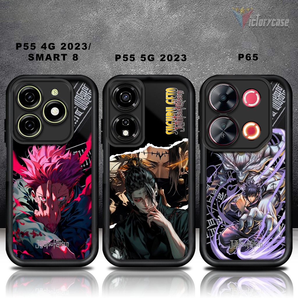 HP Glossy Softcaseเคสโทรศัพท์สําหรับITEL P55 4G 2023 SMART 8 P55 5G 2023 P65 JUJUTSU NWซิลิโคนแก้วพร