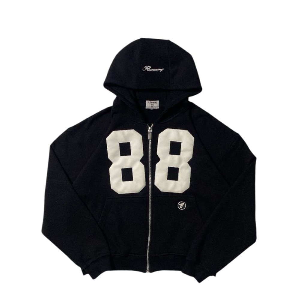 Flaming Studio - เสื้อฮู้ดมีซิป Boxy 88