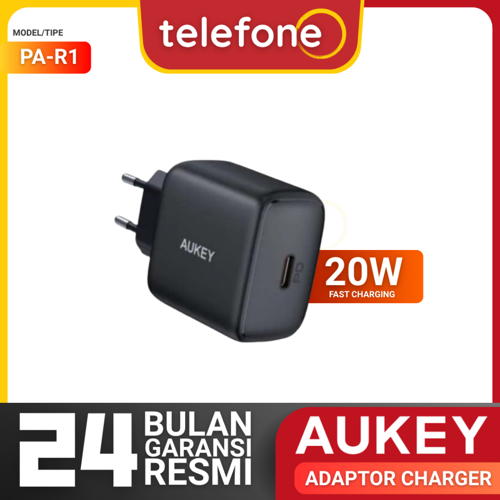 AUKEY PA-R1-BK 20W USB C Port Charger Adapter ชาร์จเร็ว