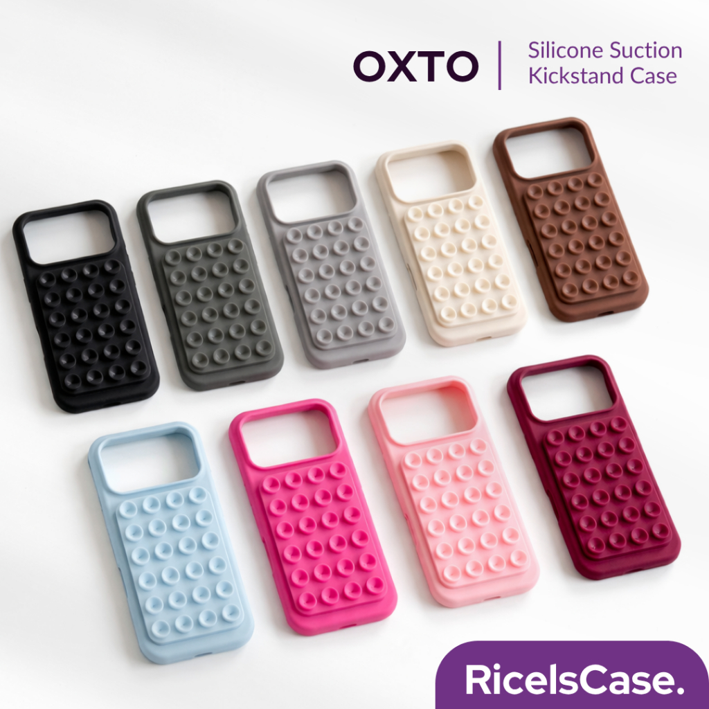 OXTO เคสซิลิโคน iPhone พร้อม Octo ขาตั้งดูด Octopus สําหรับ iPhone 15 / 16 / 17 Series