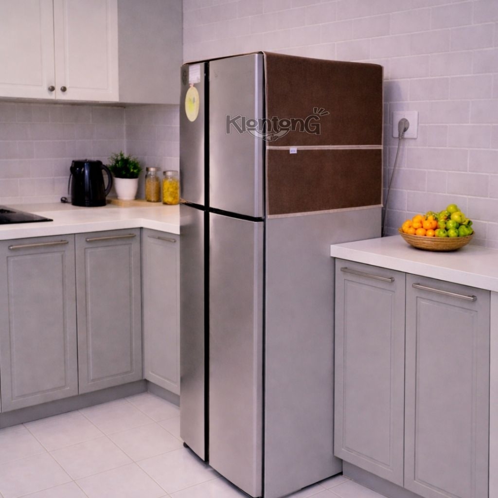 AESTTHETIC JUMBO FRIDGE COVER UK 150*50 - MINIMALIST ฝาครอบ FRIDGE - 2-DOOR FRIDGE - ฝาครอบ DENIM FR