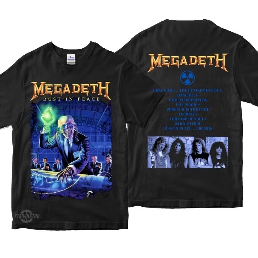 MEGADETH RUST IN PEACE VOL2 เสื้อยืด เสื้อยืดวงร็อคโลหะ หนักในตัว plastisol xtab distro