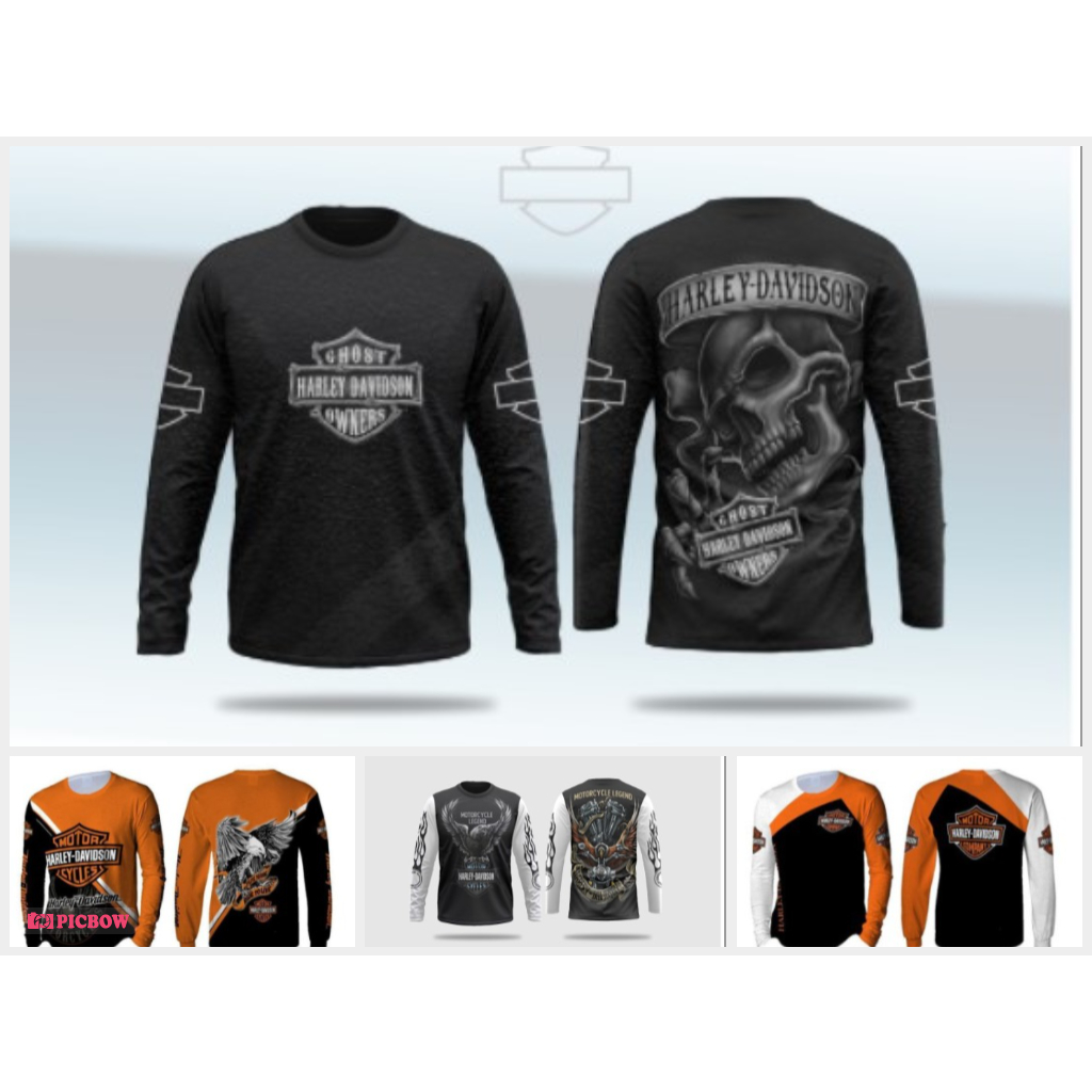 HARLEY Fullprint Biker Long T-Shirt