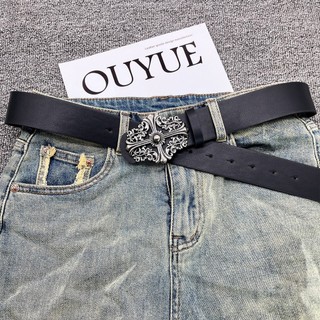 Ikat Pinggang Wanita & Pria Fashion Kulit PU Gesper Silang Belt Punk Y2K Simple Untuk Jeans/Dress Sabuk Hiatm Premium Murah Tahan Lama | Lebar3.8cm Panjang 110cm