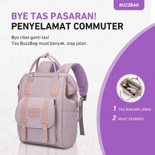 BuzzBag - Tas Ransel  Fashion Korea Backpack Anti Air Unisex untuk Sekolah, Kuliah Kerja Tas Ransel Wanita Korea