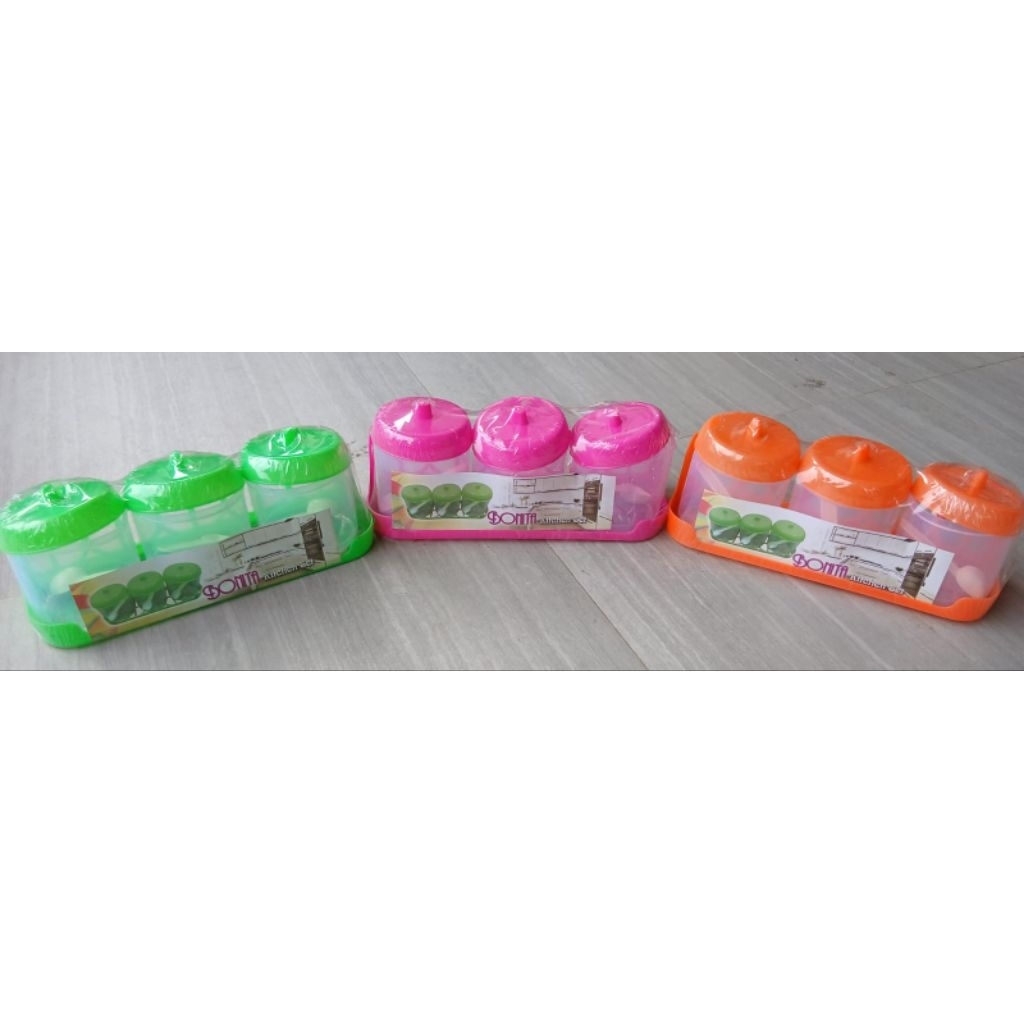 BONITA SPICE RACK SET 3 ชิ้น TRANSPARKENT EQUIPPED พร้อม SPOONS