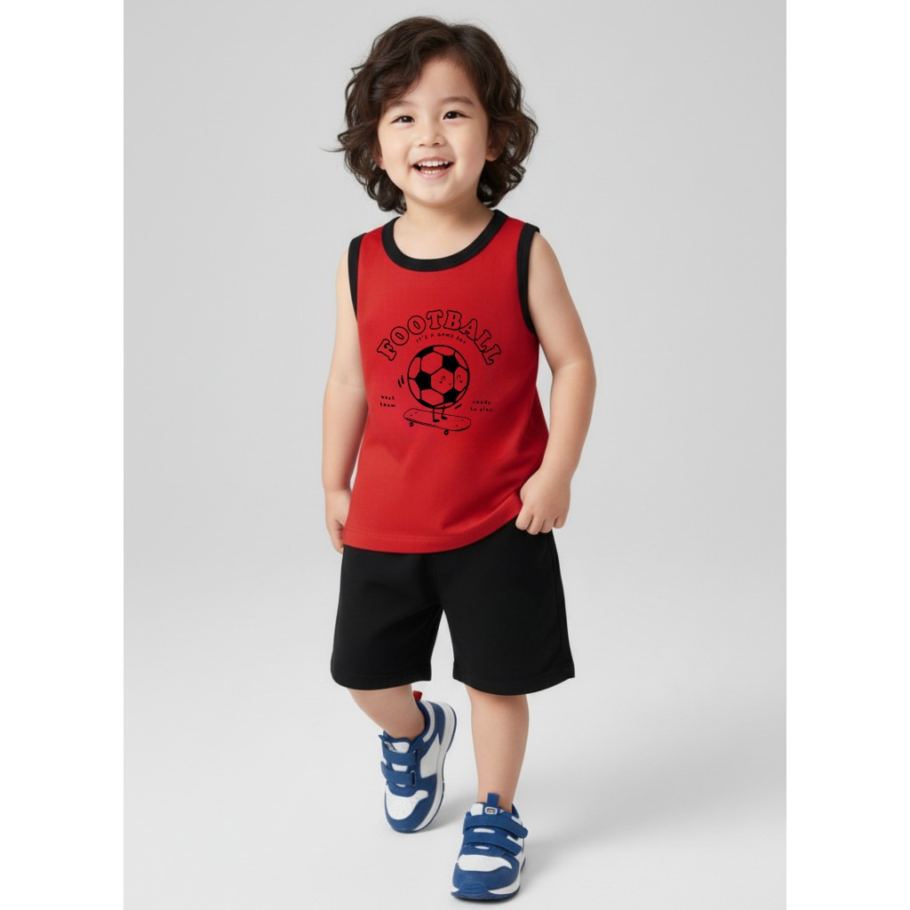 AKASA ชุดเสื้อกล้ามเด็กชายลาย FOOTBALL Motif A031