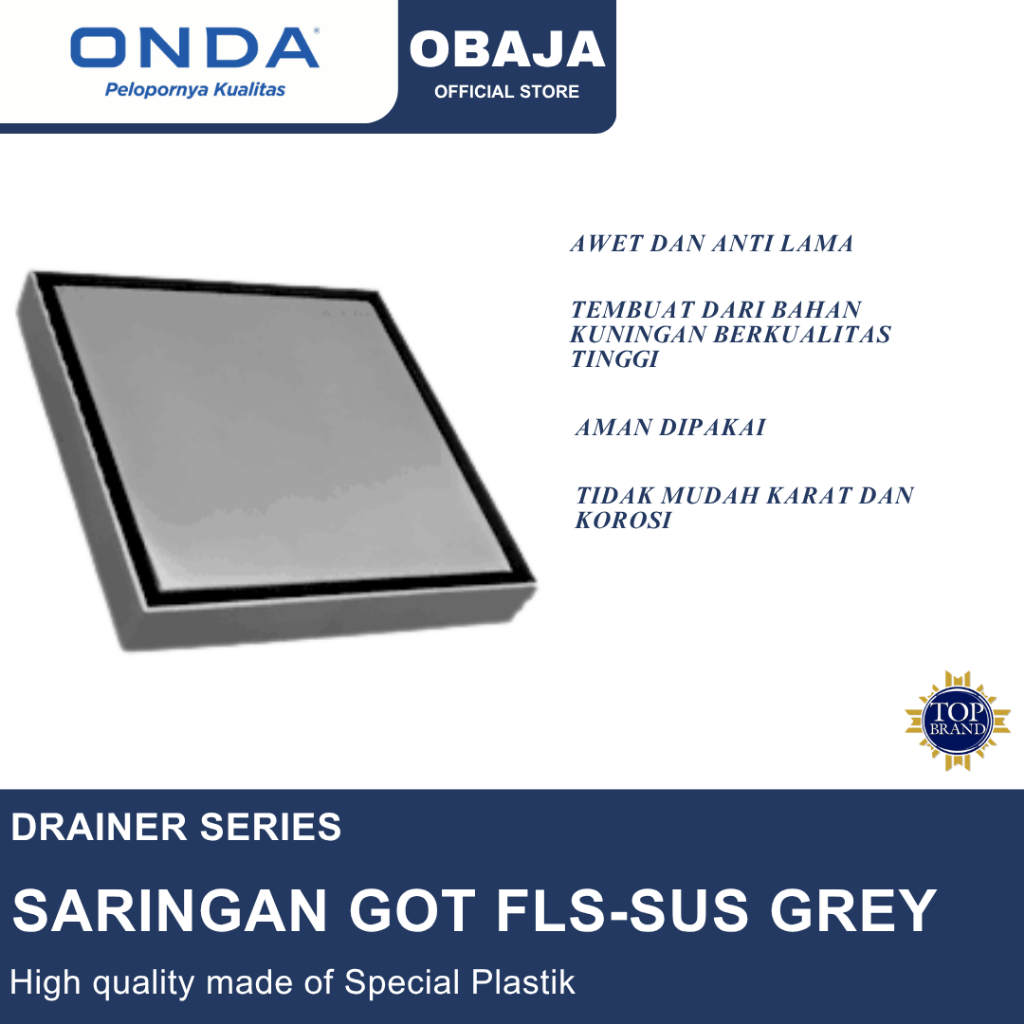 Onda FLS SUS GREY Onda Drain Strainer / Floor Drainer FLS SUS GREY Onda