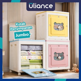 [Jumbo Kotak Penyimpanan] ULIANCE Kotak Plastik Besar Serbaguna Untuk Bayi Baju Pakaian Mainan Selimut