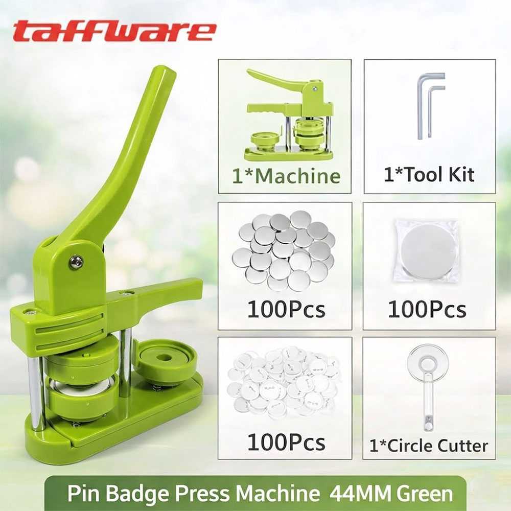 MESIN Taffiware หมุนป้ายปุ่ม Maker Pin เข็มกลัดเครื่องกด - SG-168