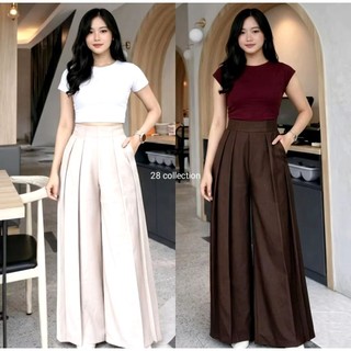 Lavie Pants - Kulot Palazzo Motiv Lipat Model Highwaist Celana Wanita Terbaru Cocok Untuk Muslim