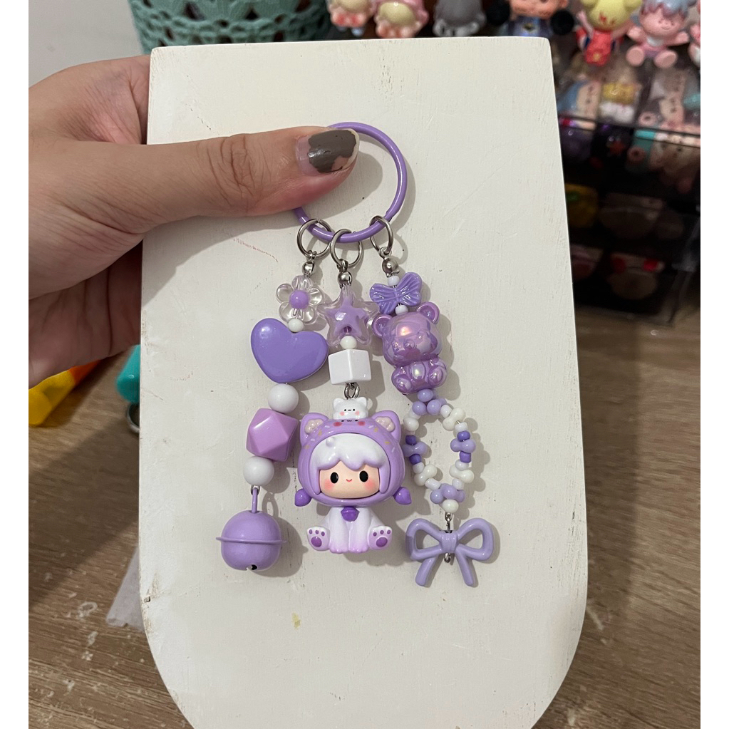 UNGU GENTAN HANDMADE PURPLE BAG CHARM KEYCHAIN - UUTOY MINI