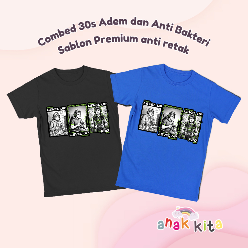 เสื้อยืด New Kids Noob Little Gamer - Pro Player PUBG ML FF | เสื้อยืดพรีเมี่ยม เย็น อายุ 1 2 3 4 5 