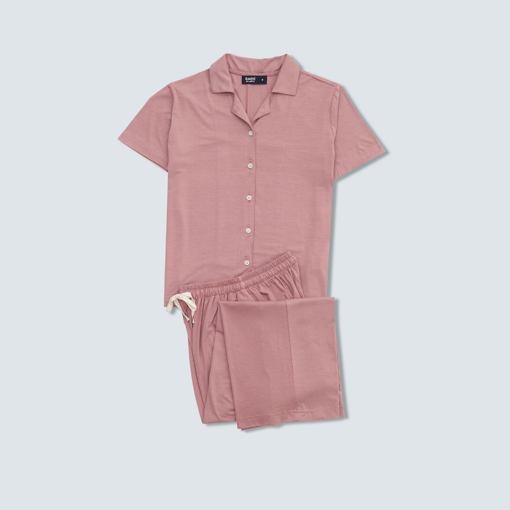Ecovero ชุดนอนสตรีแขนสั้น | SARE Studio Pajamas SUBI เซตบลัช