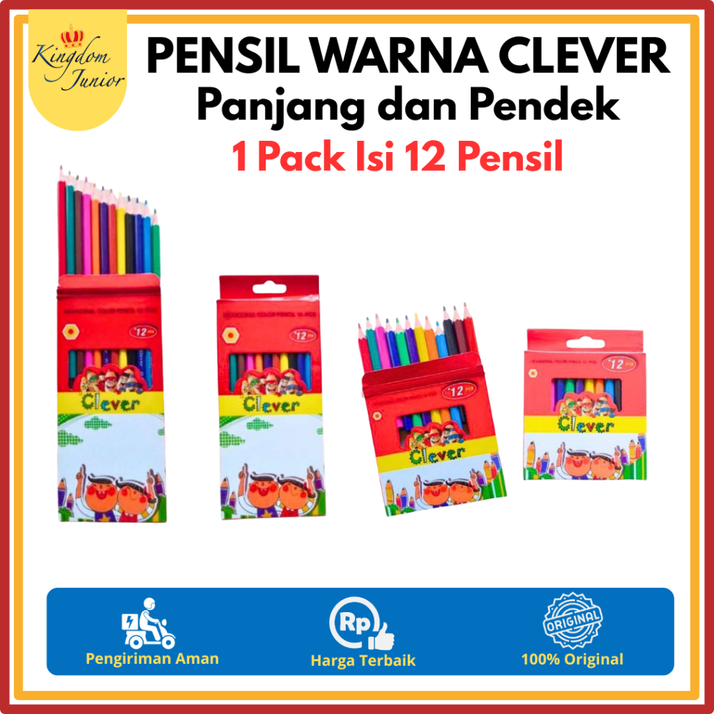 ดินสอสี Clever 1 แพ็ค มี 12 ดินสอ | Clever CL 350 | Clever CL 700