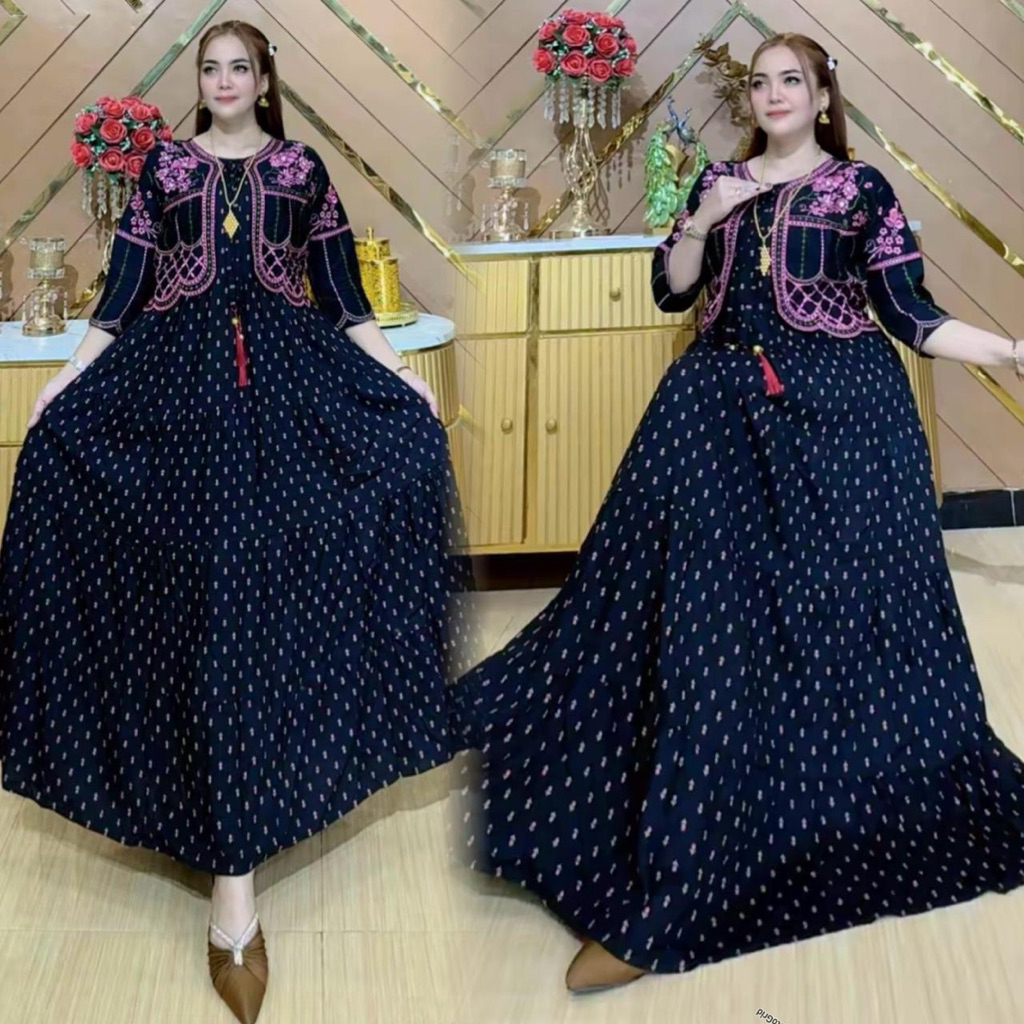 KATUN Hinda Kajol Womens Gamis Premium ผ้าเรยอน Cotton Ld 110 Pb 137