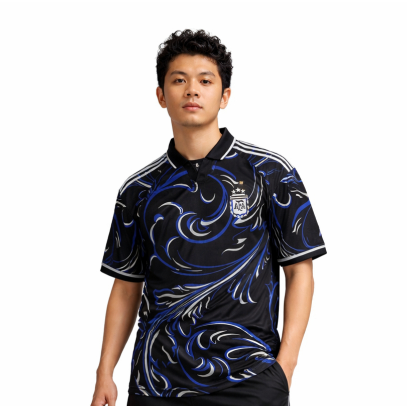 ARGENTINA Fantasy Jersey Oversize Vintage Retro ฟรีชื่อที่กําหนดเอง