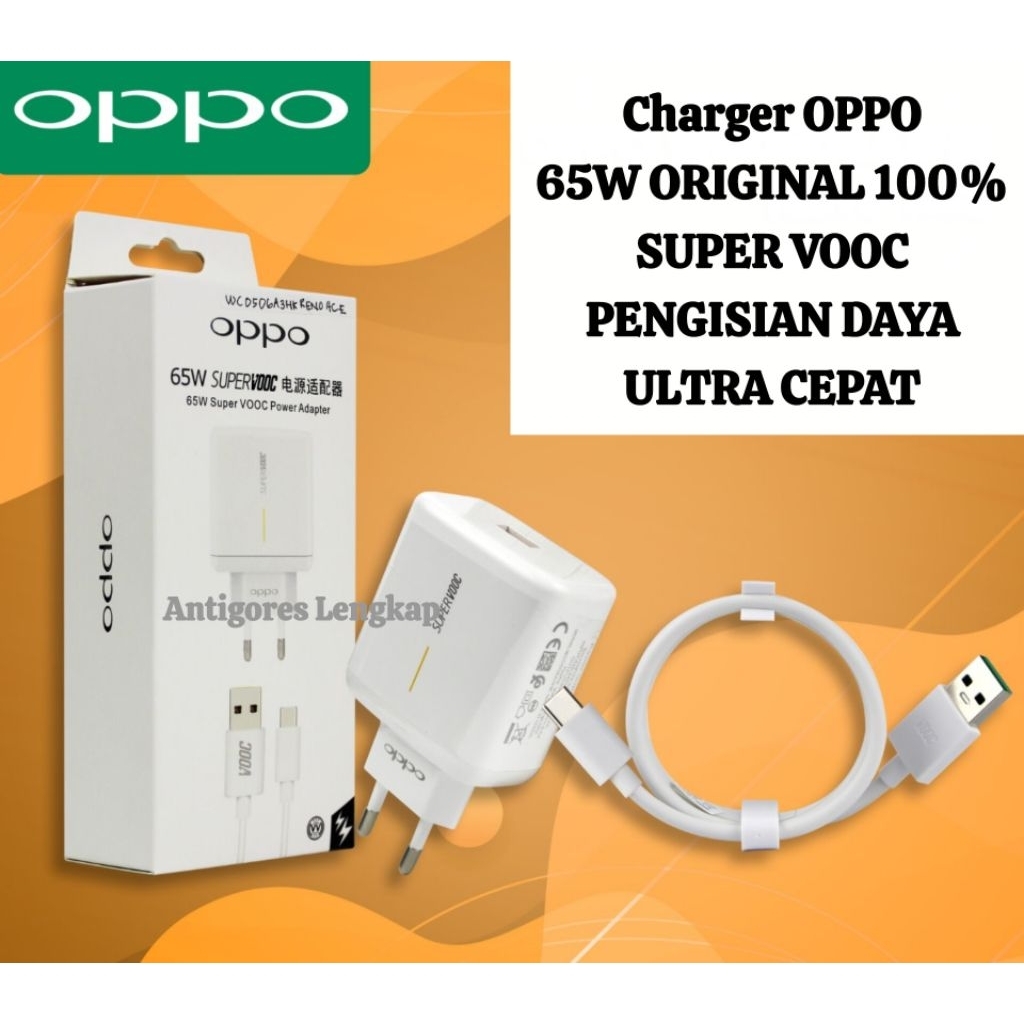 Super Original 100% OPPO / REALME 65W SUPERVOOC CHARGER ULTRA FAST CHARGING