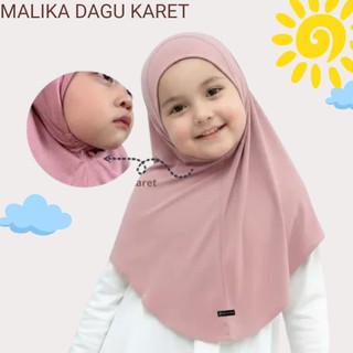 Hijab Anak MALIKA DAGU KARET Jersey Kerudung Anak Instan Usia 2-12 Tahun Bahan Jersey Super Premium Hijab Anak Non Pad flowly Lembut