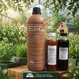 PAKET HEMAT  EM4 Peternakan 250ml dan Molase Tetes Tebu Murni 250ml- Meningkatkan Nafsu Makan & Kesehatan Ternak