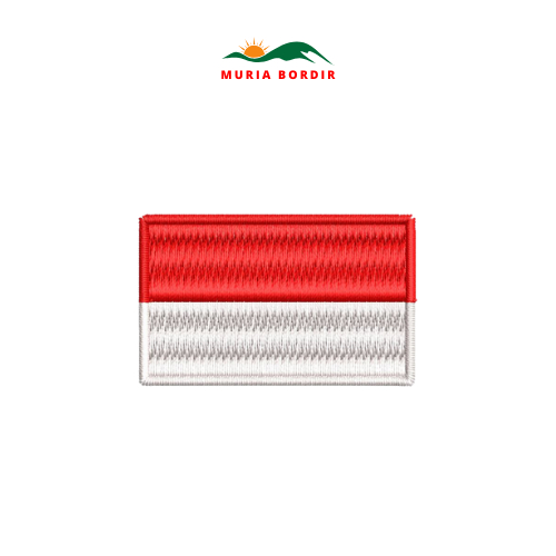 MERAH Bed Bet ปักโลโก้สัญลักษณ์โรงเรียนสีแดงและสีขาว FLAG ขนาด 7x4.5 ซม.