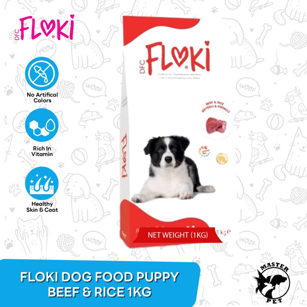 Floki Dog Food Puppy Beef & Rice 1กก