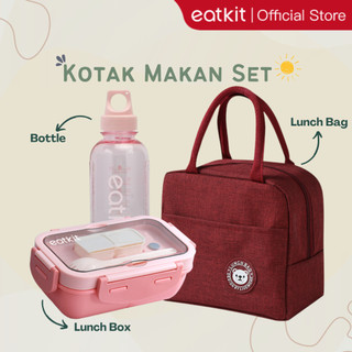 Eatkit Paket 3 In 1 Kotak Makan + Tas Bekal + Botol Minum I 3 In 1 Lunch Box Set