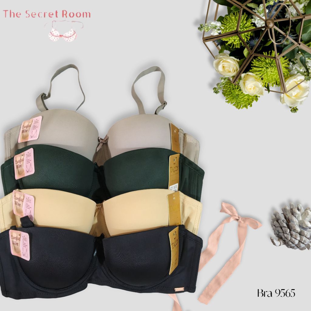 TALLY BRA BH 9565 I CUP B LARGE I MEDIUM THICK FOAM I WIRED I 2 HOOKS I SEAMLESS MATERIAL l SIZE 34-