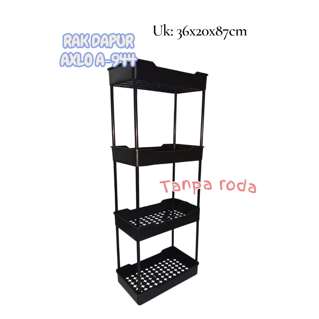 AXLO A-944 RACK / 4-TIER MULTIPURPOSE KITCHEN RACK / KITCHEN RACK พร้อมล้อ
