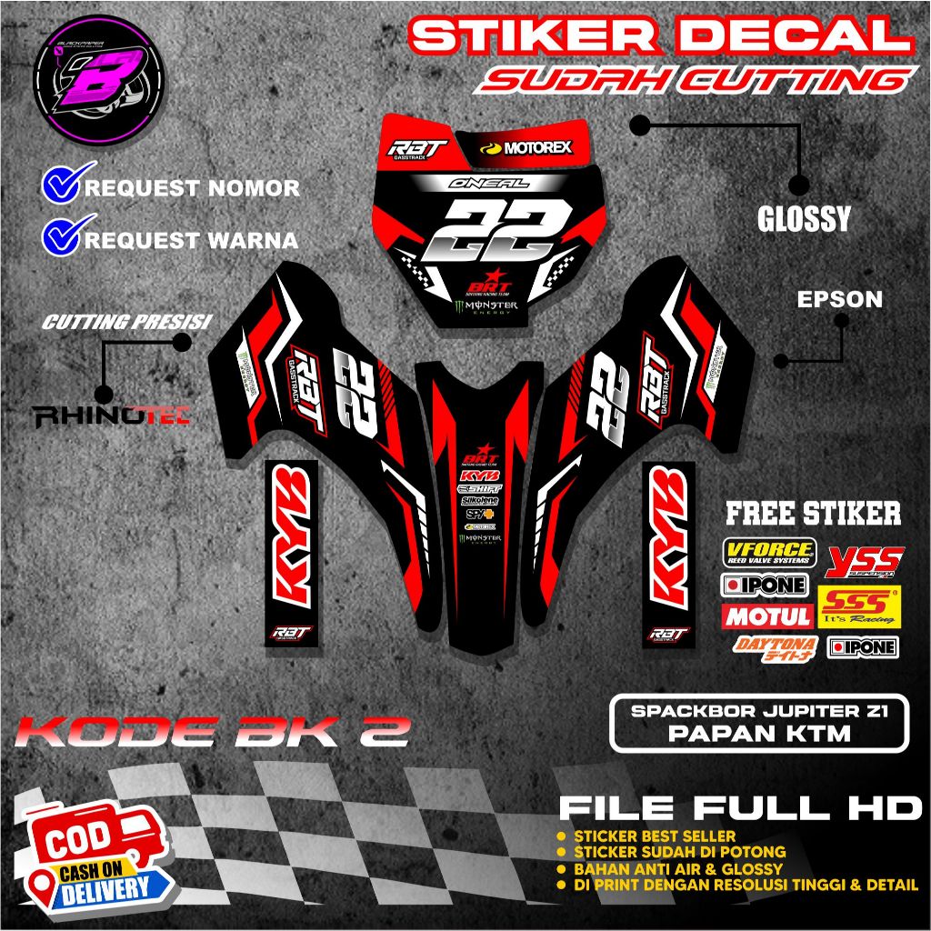 [BK 2] สติ๊กเกอร์แผ่นตัวเลข KTM 85 และบังโคลน Jupiter Z1