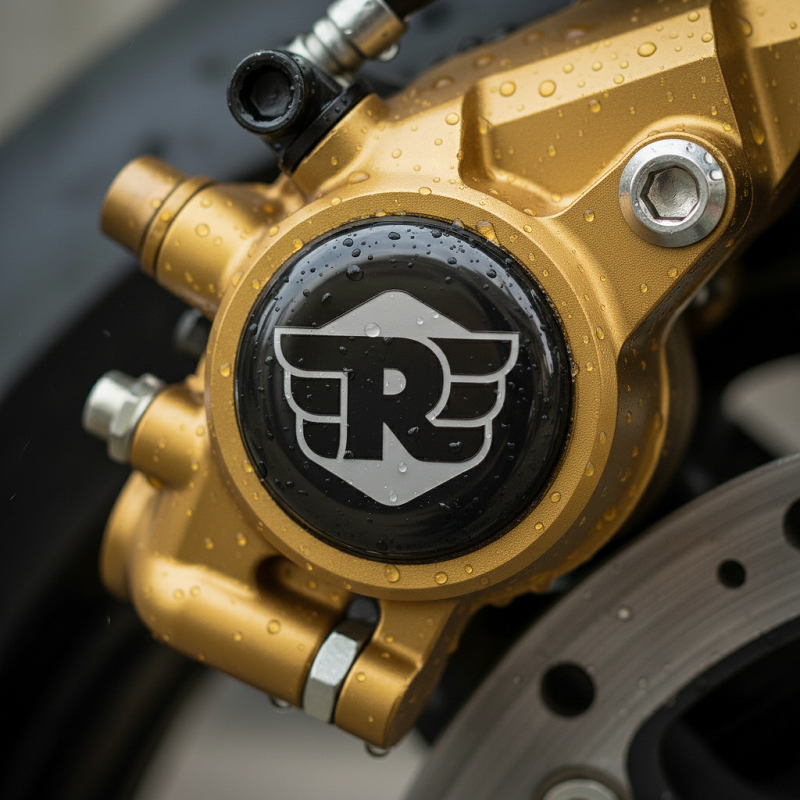ROYAL ENFIELD BLACK RAISED EMBLEM สติ๊กเกอร์รถจักรยานยนต์เบรค CALIPER ขนาด 3D ROUND RAISED สติ๊กเกอร์