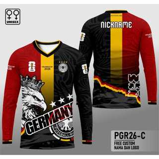 Jersey Fans Jerman Germany Pildun 26 Kaos Jersey Atasan Supporter Jersey Pildun 26 PGR26-C FULL PRINTING Free Custom Nama Nomor