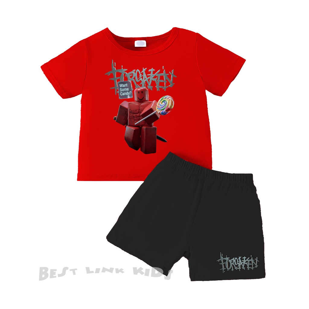 ชุดเด็กผ้าฝ้าย Roblox Forsaken Coolkidd