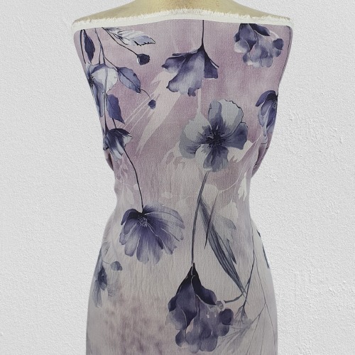 Jacquard Silky Motif Flower Cosmos Soft Plum (คิดถึงแฟชั่น)