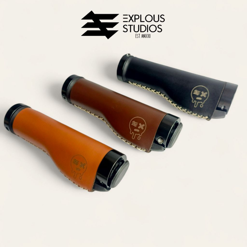 ปลอกแฮนด์จักรยานหนังแท้ตามหลักสรีระศาสตร์ – สีดํา, สีแทน, สีน้ําตาล | MTB Fixie Roadbike Commuter Classic Premium