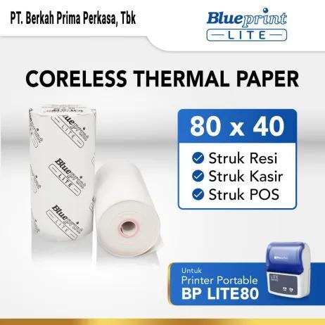 กระดาษความร้อน 80x40 แคชเชียร์ ใบเสร็จรับเงิน PPOB BLUEPRINT LITE 80x40mm