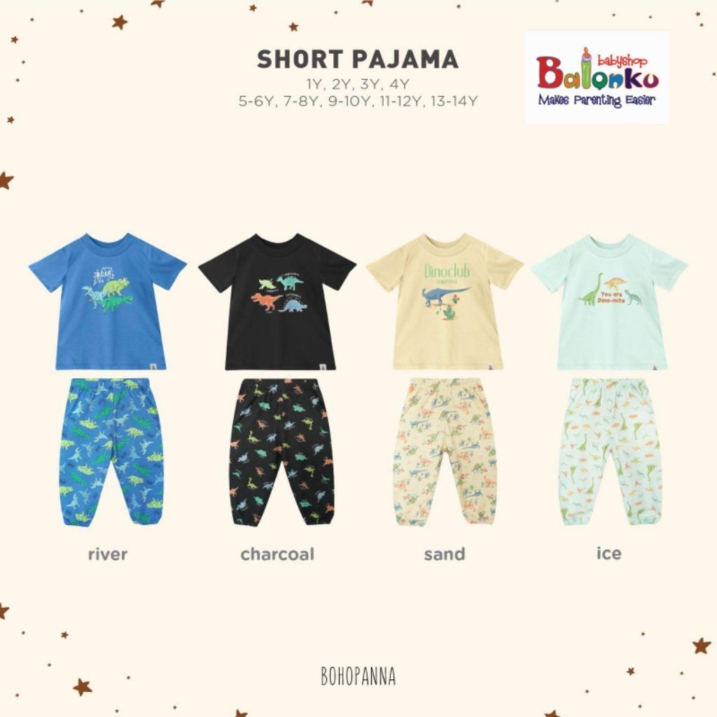 BOHOPNA - SHORT PAJAMA - CHILDRENS SLEEPWEAR - CHILDRENS PAJAMA - CHILDRENS SUIT