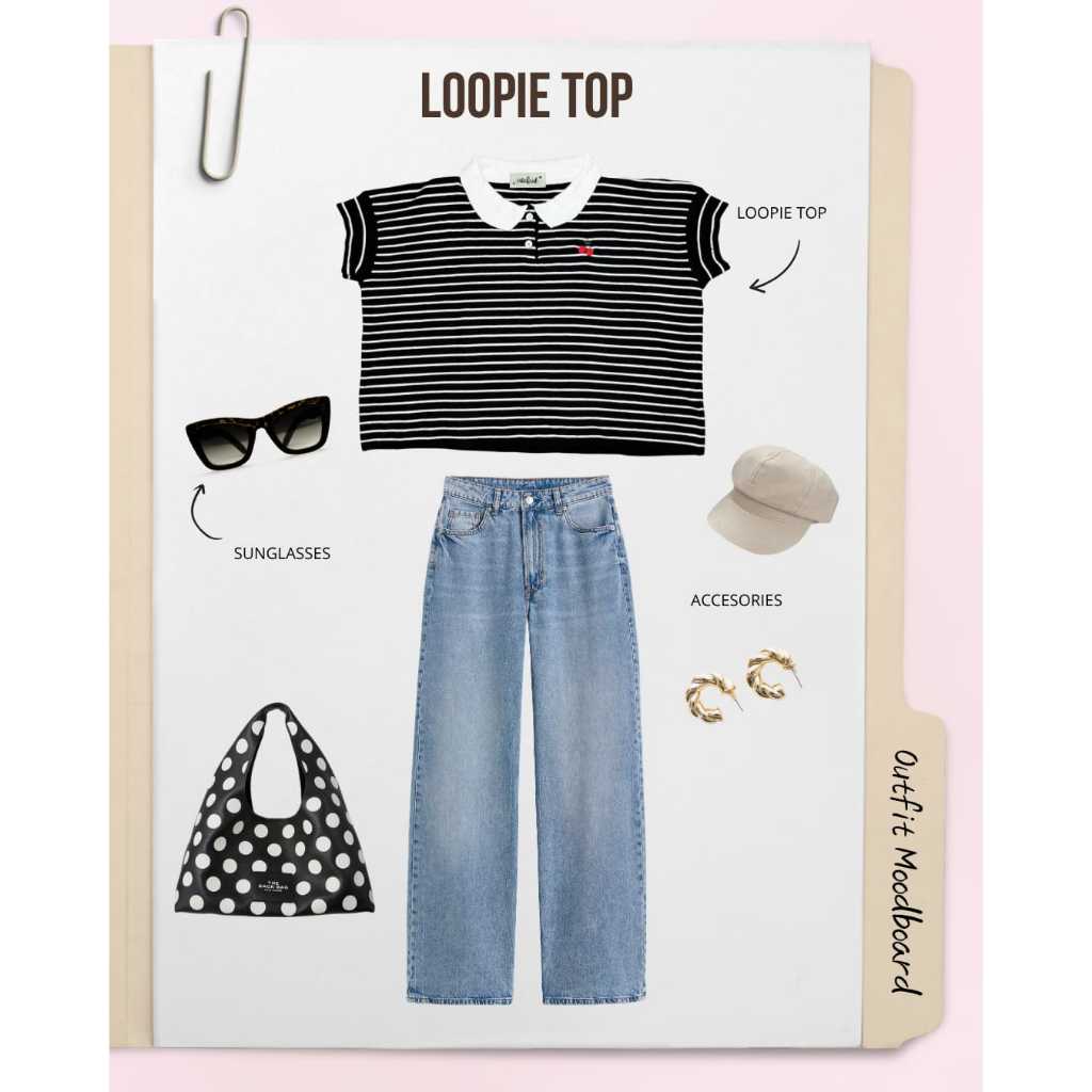 LOOPIE TOP BY CATCHI I STRIPE TOP NEUTRAL TONE FOR CLASSY FITS