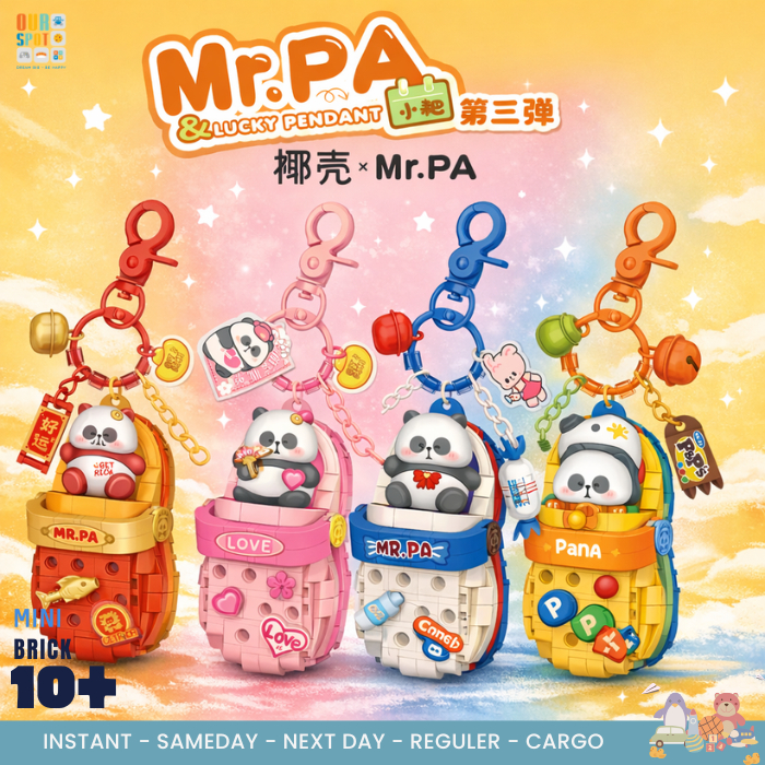 GANTUNGAN LOZ พวงกุญแจจี้นําโชค Mr Pa - บล็อกอิฐขนาดเล็ก diy พวงกุญแจนายป่าดั้งเดิม