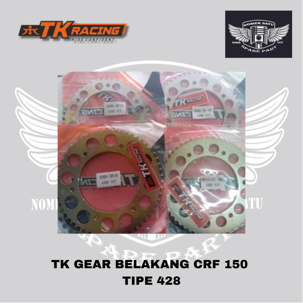 TK RACING REAR GEAR CRF150 CRF 150L TYPE 428 THICKNESS 44T 48T 51T 54T ต้นฉบับ 100%