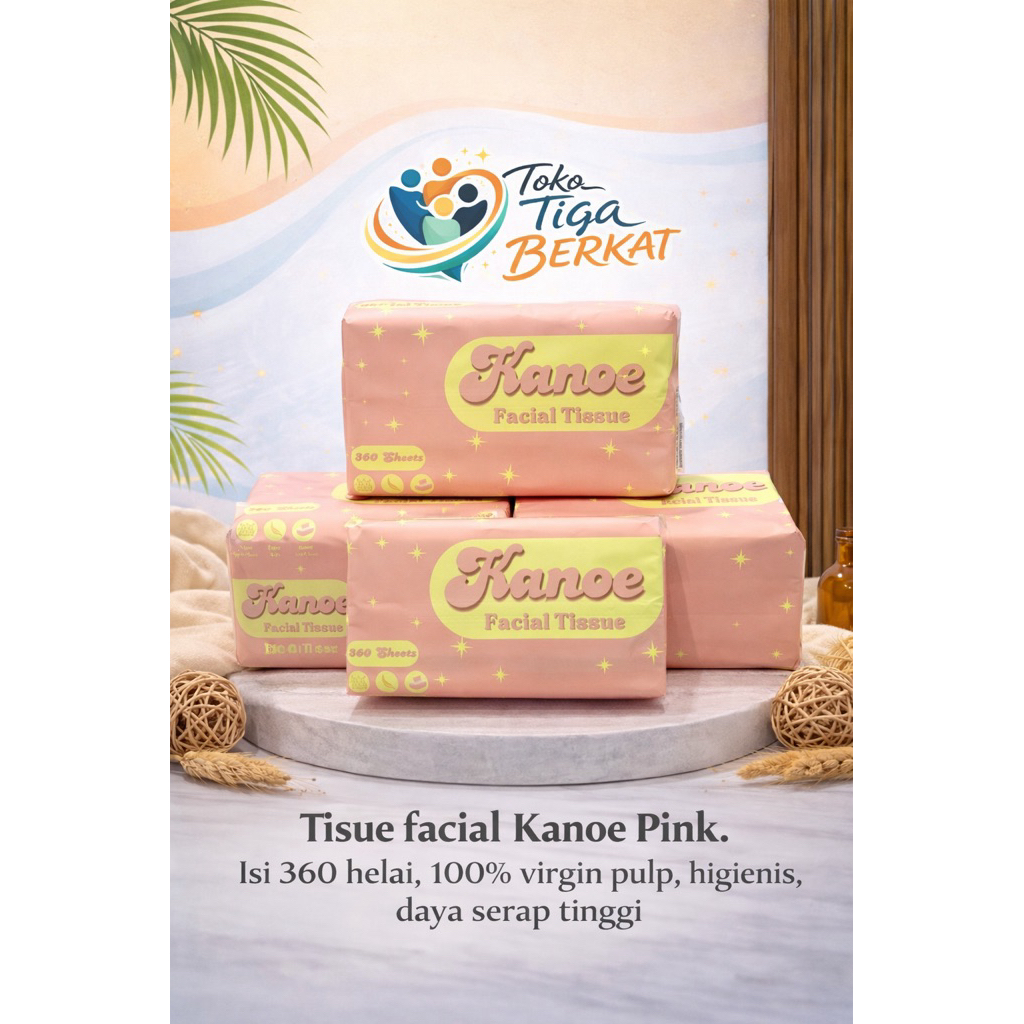 KANOE FACIAL TISSUE PINK FACIAL TISSUE COTENTS 360 แผ่น