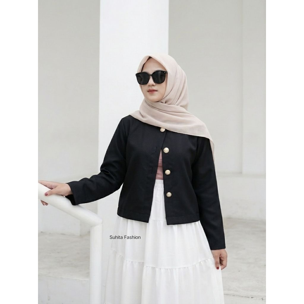 Zoya Blazer Crop Top - เสื้อครอปผู้หญิงสไตล์เกาหลีล่าสุดเสื้อแจ๊กเก็ตผู้หญิง / เสื้อครอปผู้หญิง