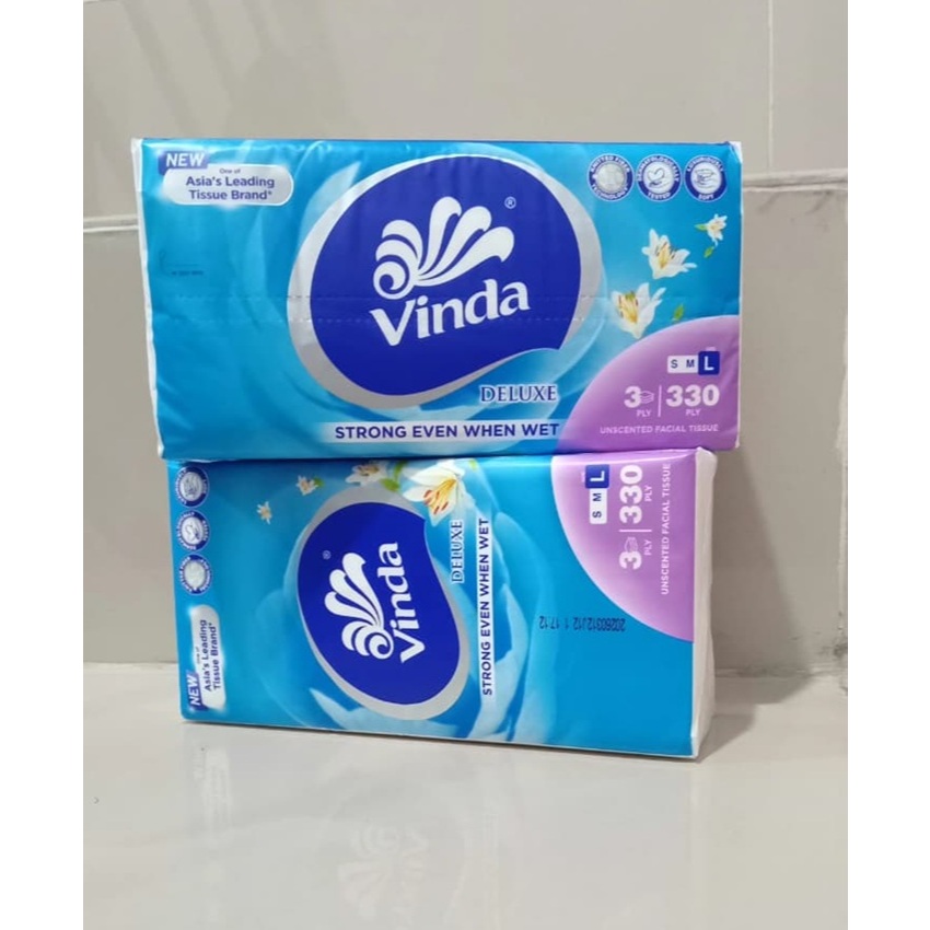 [ 5 ชิ้น ] Vinda deluxe ทิชชู่ 3 ชั้น กระดาษเช็ดหน้า 330 ชั้น