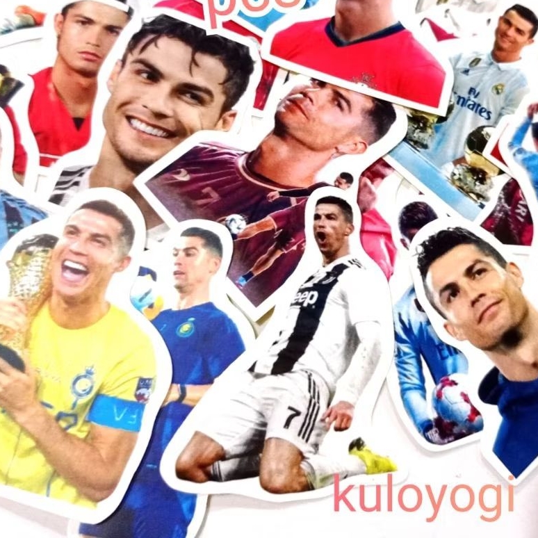 CR7 สติ๊กเกอร์ 20 ชิ้น Cristiano Ronaldo สติ๊กเกอร์โปรตุเกสฟุตบอลโลก Journal Diary ชุดสติ๊กเกอร์
