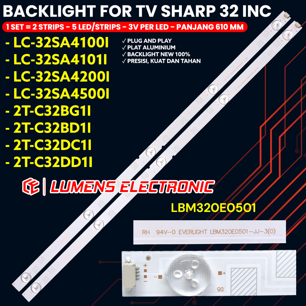 SHARP 32 นิ้วทีวี BACKLIGHT LC-32SA4100I 32SA4101I 32SA4102I 32SA4200I 32SA4500I 2T-C32DC1I 2T-C32BD