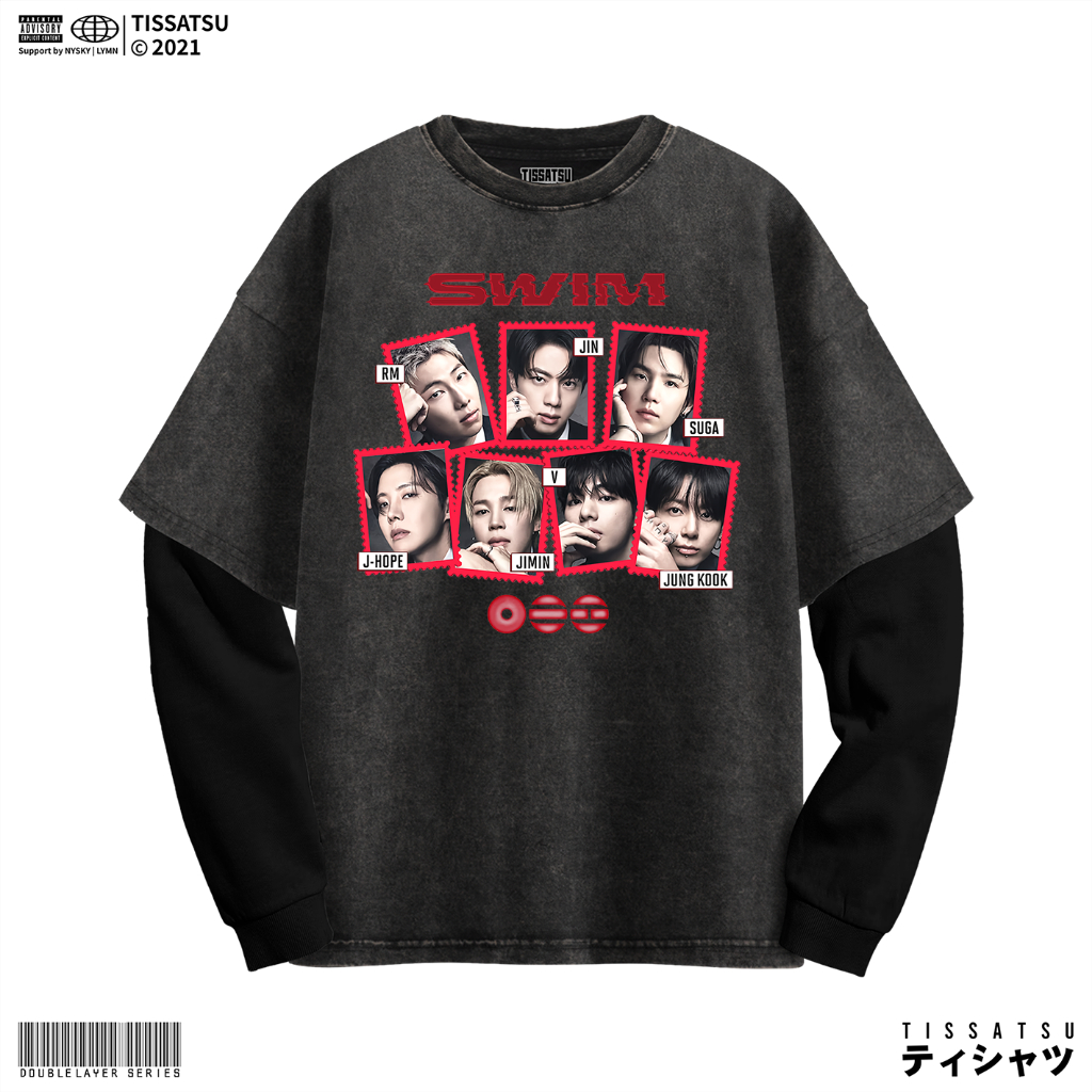 TISSATSU Longsleeves BANGTAN Double Layer Oversize / Long Sleeve Wash Shirt BT-19