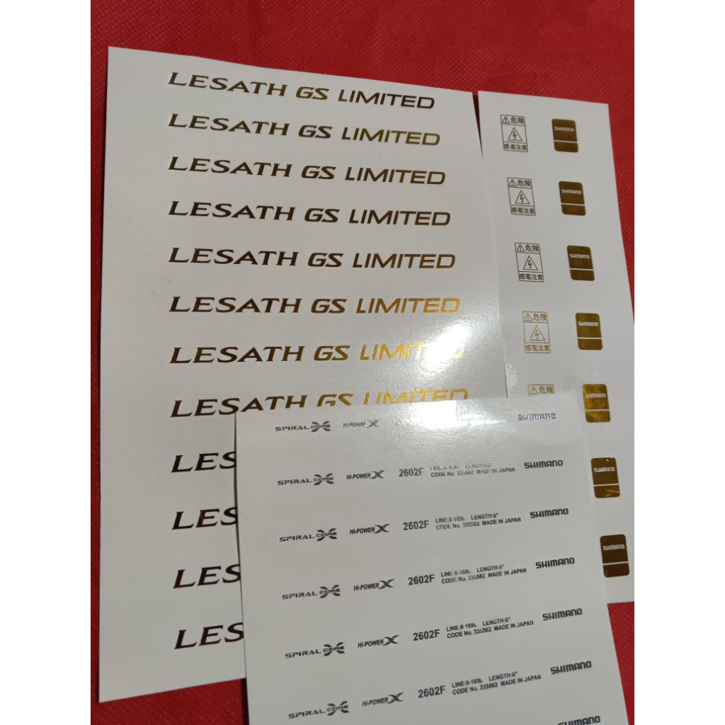 สติ๊กเกอร์แห้งและเปียกแบบกําหนดเองสําหรับคันเบ็ด Lesath GS Limited