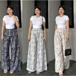 Celana Kulot Panjang Wanita Dewasa Paits Everday Motif Strip Salur Baggy Kantor Kuliah